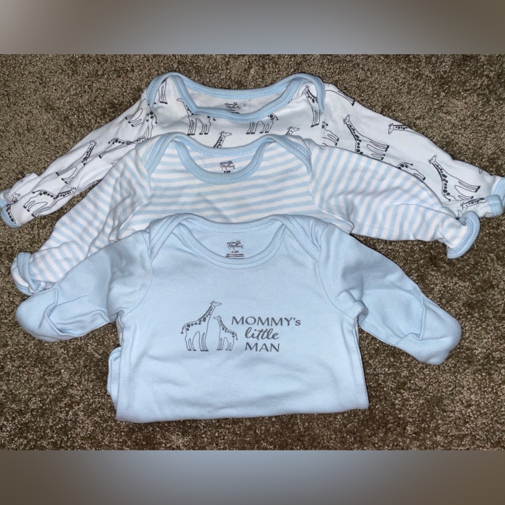 100% Organic Cotton Light Blue Baby Sleep Gown Set